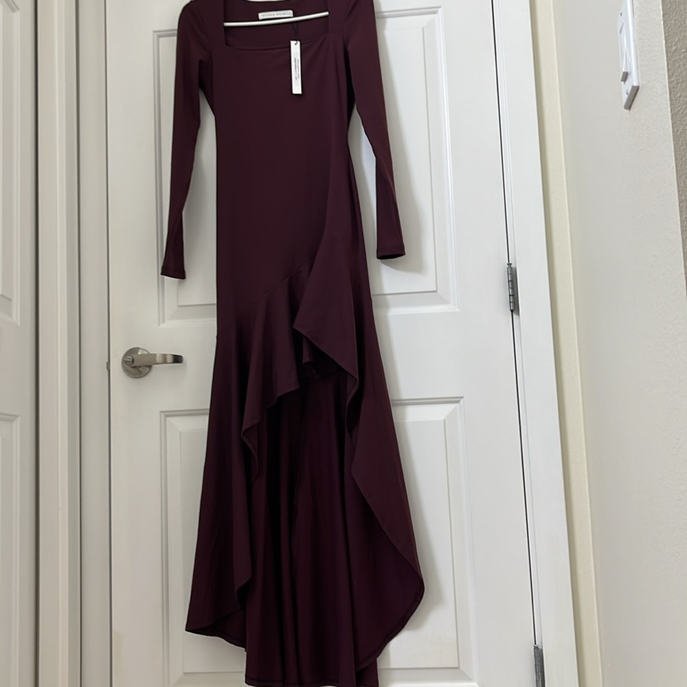 Susana Monaco Women's Burgundy High-Low Dress